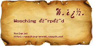 Wosching Árpád névjegykártya
